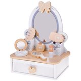  Drveni toaletni stolić za djevojčice s ogledalom, ladicom i priborom, 35 cm | shoptok.hr