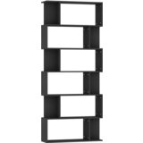 Furnova Knjižna omara/paravan črna 80x24x192 cm iverna plošča, (21950740) | Shoptok.si