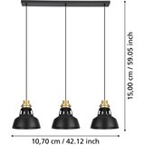 Eglo 390231 - visilica na sajli espinardo 3xE27/40W/230V crna/zlatna | Eponuda.com