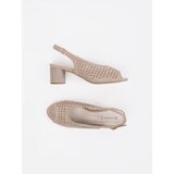 GOODIN Beige low-heeled sandals | Shoptok.si
