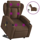 vidaXL Električni masažni naslanjač s funkcijo vstajanja rjav, (20919996) | Shoptok.si