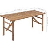  Zložljiva vrtna klop z blazino 118 cm bambus, (20804021) | Shoptok.si