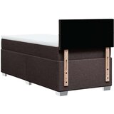 vidaXL Box spring postelja z vzmetnico temno rjava 80x200 cm blago | Shoptok.si