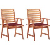 Maison Chic Vrtni jedilni stoli - Stol za vrt 2 kosa z blazinami trden akacijev les JS324, (21878148) | Shoptok.si