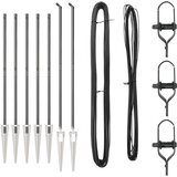 vidaXL Stebri za ograjo s konico 7 kosa Ø32 mm 160 cm Galvanizirana jeklo | Shoptok.si