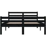  Posteljni okvir črn iz trdnega lesa 150x200 cm 5FT | Shoptok.si