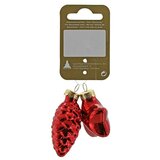  Okrasek za božično drevo Storž in zvezda (Rdeča, Steklo, 1 kos) | Shoptok.si