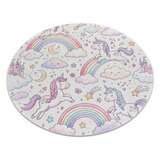 RugsX BAMBINO 61400 krog pralna preproga Samorog, mavrica za otroke protizdrsna - krema / roza cercle 120 cm, (5000359071) | Shoptok.si