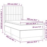  box spring s madracem LED krem 100x200 cm od tkanine | shoptok.hr