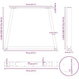  Noge za blagovaonski stol V-oblika 3 kom Bijele 70 x (72-73,3) cm Čelik | shoptok.hr