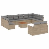 Maison Chic Seti vrtnega pohištva - Vrtna garnitura - Vrtni pohištvo set 13-delna z blazinami bež poli ratan, (21811035) | Shoptok.si