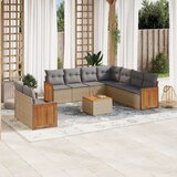  10-dijelni set vrtnih sofa s jastucima bež od poliratana | shoptok.hr