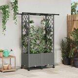  Povišeni krevet s mrežom i krovom Svjetlosiva PP - Svjetlosiva 124 5 x 40 x 148 cm s ravnim krovom (2 bočna mreža) na kotačima | shoptok.hr