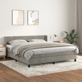 The Living Store Box spring postelja z vzmetnico svetlo siva 180x200 cm žamet - Box Spring Postelja, (21488665) Cene