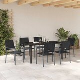  Vrtni set za objed 7 kom. Crna poliratan | shoptok.hr