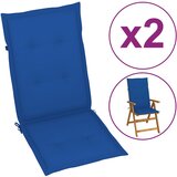 vidaXL Blazine za vrtne stole 2 kosa kraljevsko modre 120x50x3 cm cene