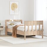 Maison Chic Posteljni okvir - Enojna postelja - Postelja za odrasle brez vzmetnice 75x190 cm trdna borovina-J11050, (21764918) | Shoptok.si