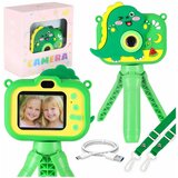  Otroški digitalni fotoaparat na stativu – dinozaver, zelena barva - Rojstni dan - Obhajilo - Za 5+ let Cene