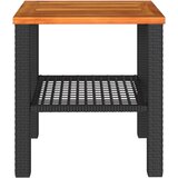  Vrtni stol crni 40x40x42 cm od poliratana i drva bagrema | shoptok.hr