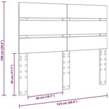 Uzglavlje s uzglavljem Siva Sonoma 120 cm Konstruirano drvo | shoptok.hr