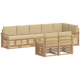  Set vanjskih sofa 8 pcs Bijela i bež 308 x 130,5 x 73 cm | shoptok.hr