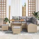  Set vrtnhih sedežev s blazinicami 8 delni Bež Poli Ratan Akacija | Shoptok.si