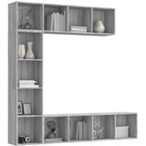 3-dijelni set ormarića za knjige/TV sivog sonome 180x30x180 cm | Eponuda.com