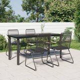 vidaXL 5-dijelni vrtni blagovaonski set od PVC ratana crni Cijene