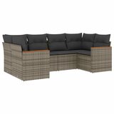  6-dijelni set vrtnih sofa od poliratana s jastucima sivi | shoptok.hr