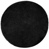 vidaXL Lažni Ovčji Tepih Crna 120 x 120 cm Poliester | shoptok.hr