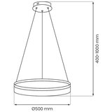  LED luster na sajli GALA LED/25W/230V prečnik 50 cm zlatna | Eponuda.com