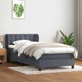 Box spring krevet s madracem tamnosivi 80 x 220 cm baršunasti | shoptok.hr