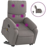  Električni masažni naslonjač na podizanje od tkanine smeđesivi | shoptok.hr