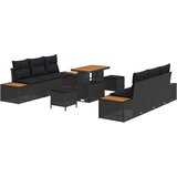  Sjedeća garnitura za vrt 9 kom. 8-Broj sjedala Crna 173 x 62 x 85 cm | shoptok.hr