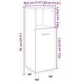  Kupaonski ormarić boja hrasta 30,5x30x95 cm konstruirano drvo | shoptok.hr