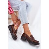 EVENTO Classic Women's Moccasins Made Of Eco Leather Brown Enticca | shoptok.hr