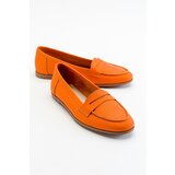 LuviShoes F02 Orange Skin Genuine Leather Women's Flats cene