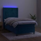  box spring s madracem LED tamnoplavi 100x200 cm baršun | shoptok.hr