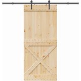 vidaXL Drsna vrata s kompletom vodil 100x210 cm trdna borovina | Shoptok.si