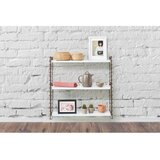 Metaltex 3-stopenjska polica z bakrenimi detajli z belimi policami Metaltex Libro, širina 70 cm | Shoptok.si