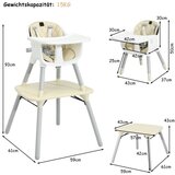  4 u 1 dječja stolica za hranjenje, dim. 59 x 62 x 93 cm, bež | shoptok.hr