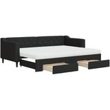  Dnevni krevet na razvlačenje s ladicama crni 80x200 cm tkanina | shoptok.hr