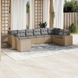 Maison Chic Seti vrtnega pohištva - Vrtna garnitura - Vrtni pohištvo set 10-delna z blazinami bež poli ratan, (21815134) | Shoptok.si