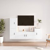 vidaXL Komplet TV omaric 4-delni visok sijaj bel inženirski les | Shoptok.si