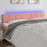 vidaXL LED uzglavlje ružičasto 200x5x78/88 cm baršunasto | shoptok.hr