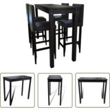 The Living Store Barska Miza s 4 Barskimi Stoli Črne Barve - Barska Miza, (21740758) | Shoptok.si