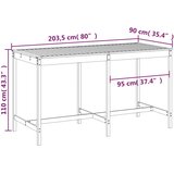  Vrtni stol 203,5 x 90 x 110 cm od masivne duglazije | shoptok.hr