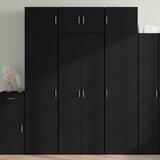 vidaXL Visoka omara črna 70x42,5x185 cm inženirski les Cene