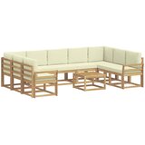  Set vanjskih sofa 10 kom. Bijela i krem Poliester | shoptok.hr