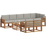  Set vanjskih sofa 9 kom. Prirodna i svijetlo siva | shoptok.hr
